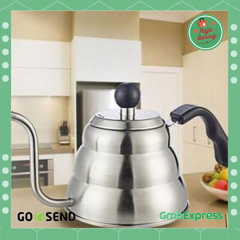 Aksesoris Caffe - Coffe Maker Pot Drip Kattle Teko 1L - Silver