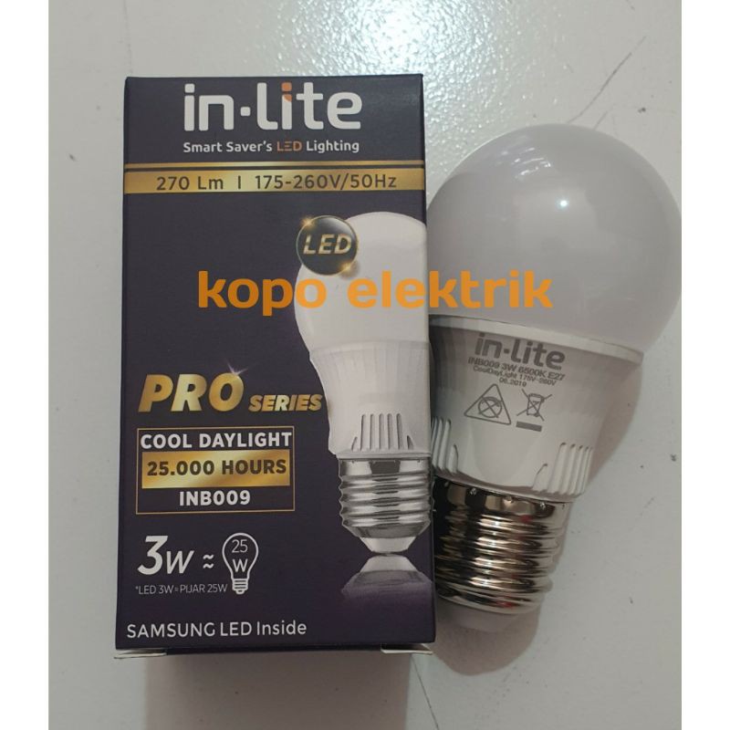 Lampu Led Inlite PRO 3w Cahaya Putih INB009 GARANSI