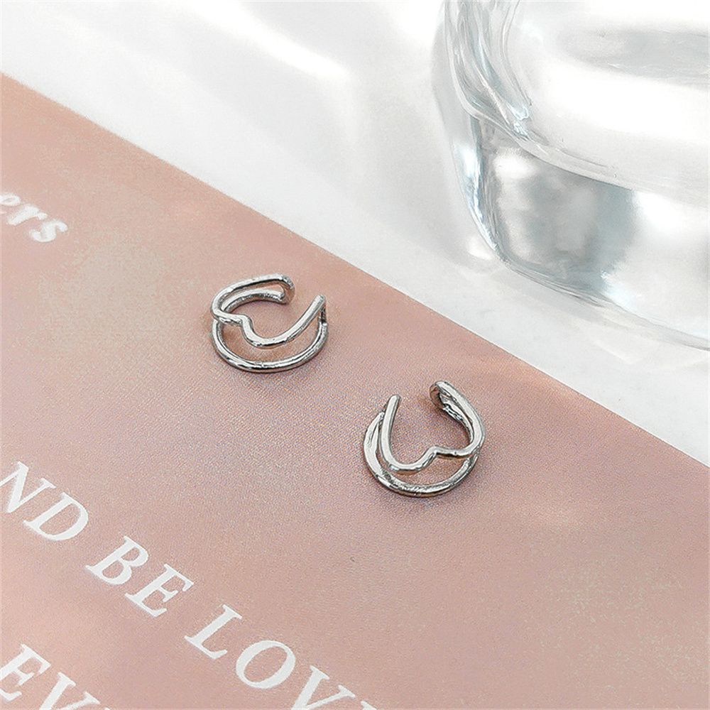 ROW Fashion No Piercing Earrings Girls C-shape Ear Clip Geometric Heart Clip Earrings Party Men Women Stackable Irregular Ear Cuff Aesthetic Jewelry