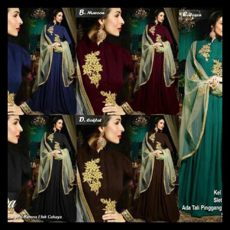 Baju Busana Muslim Wanita Gamis Syari Pesta India Fiona Terbaru
