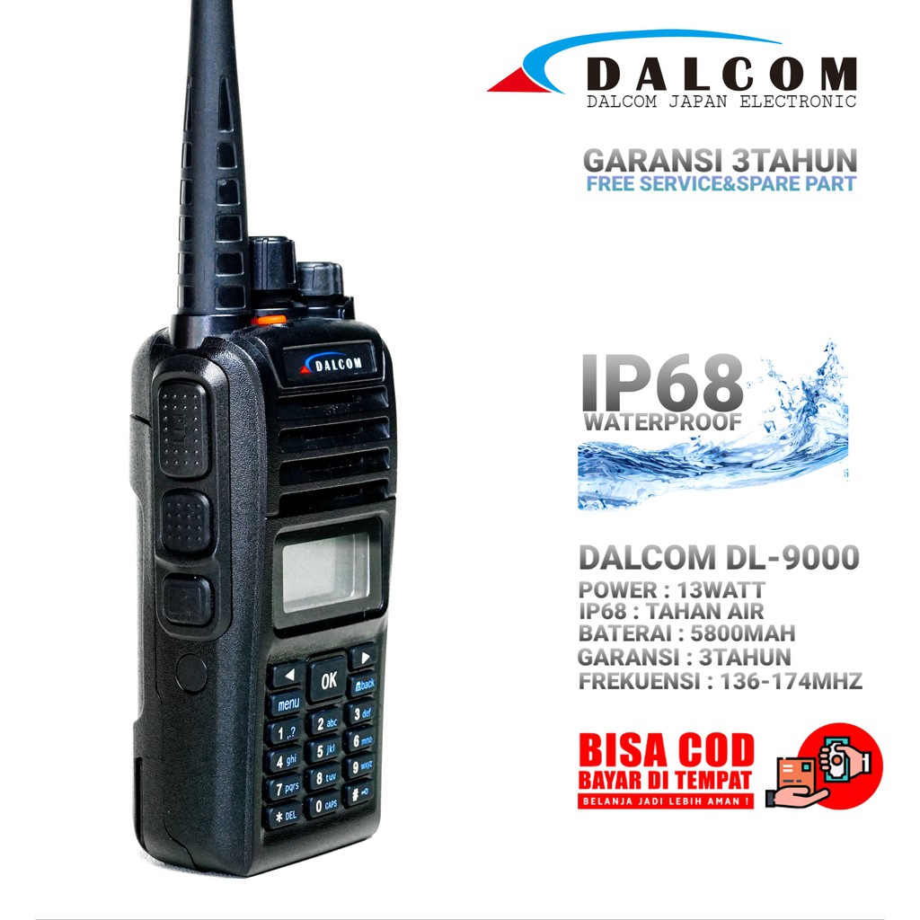 HT DALCOM JAPAN DL-9000 IP68 VHF 136-174  MHZ  WATERPROOF