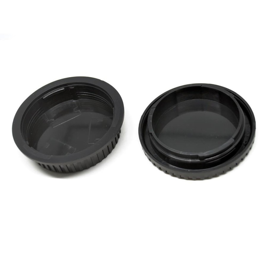 Front Cover &amp; Rear Lens Cap for Canon (With Logo) - Black