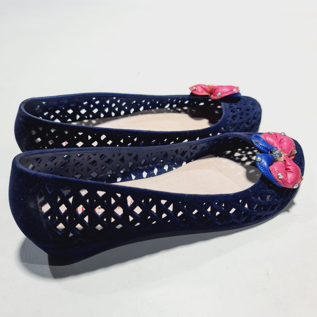 Jelly shoes bara bara sepatu wanita bludru import flatshoes barabara cewek 1221A-6