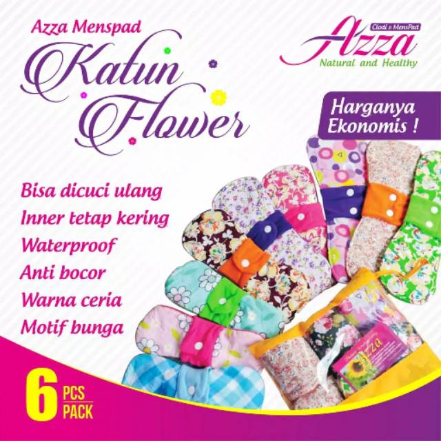 Menspad / Pembalut Kain Cuci Ulang / Softex Cuci Ulang Azza Night 30cm