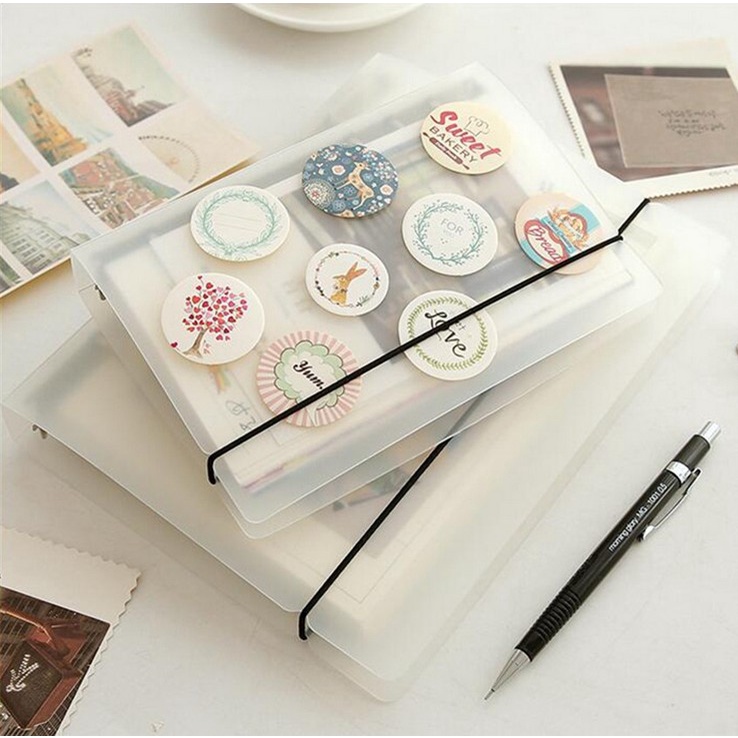 [THE UNIVERSE] 6 Ring Binder A6 Matte Aesthetic Binder Transparan Dove - ST008