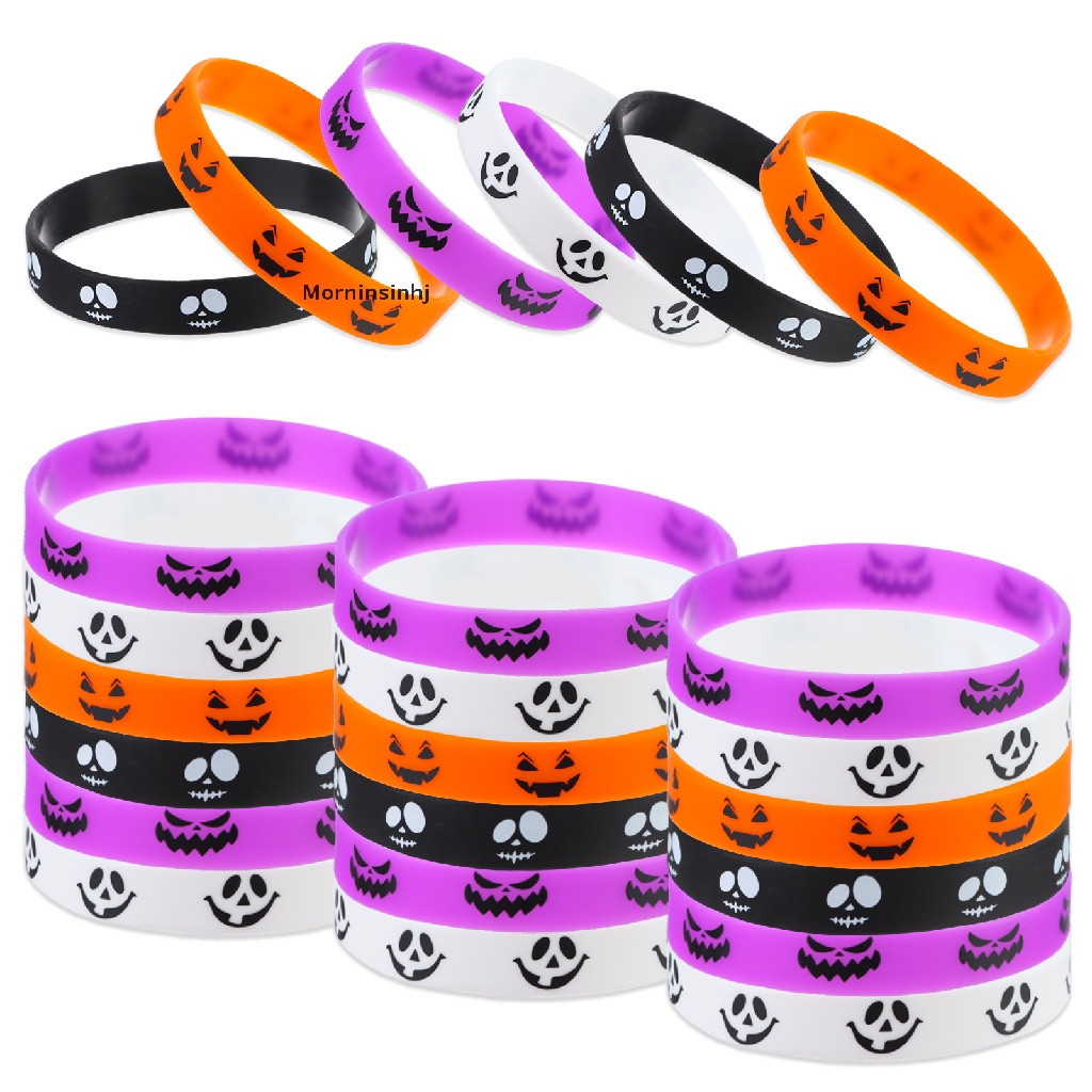 24 Pcs Gelang Karet Desain Kerangka Untuk Halloween