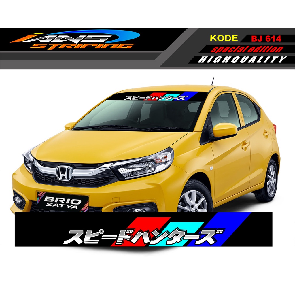 STICKER KACA DEPAN MOBIL JAZZ / BRIO / AGYA / AYLA / YARIS / MOBILIO / SEDAN BJ614