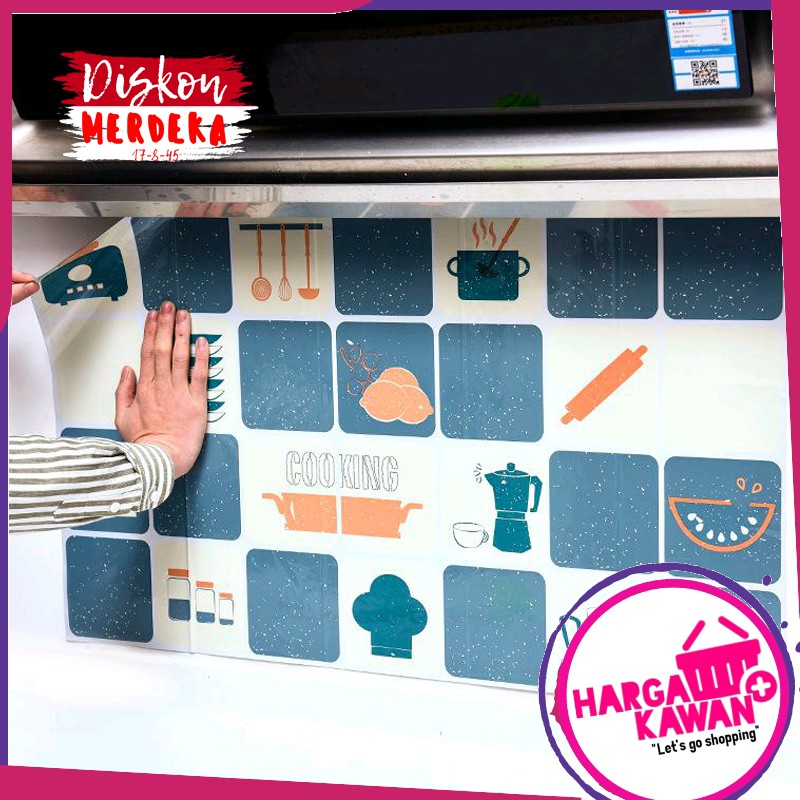 Stiker Dinding Dapur Wallpaper Anti Minyak Anti Air Anti Panas Hargakawan(c5k)Packing  tidak dilipat