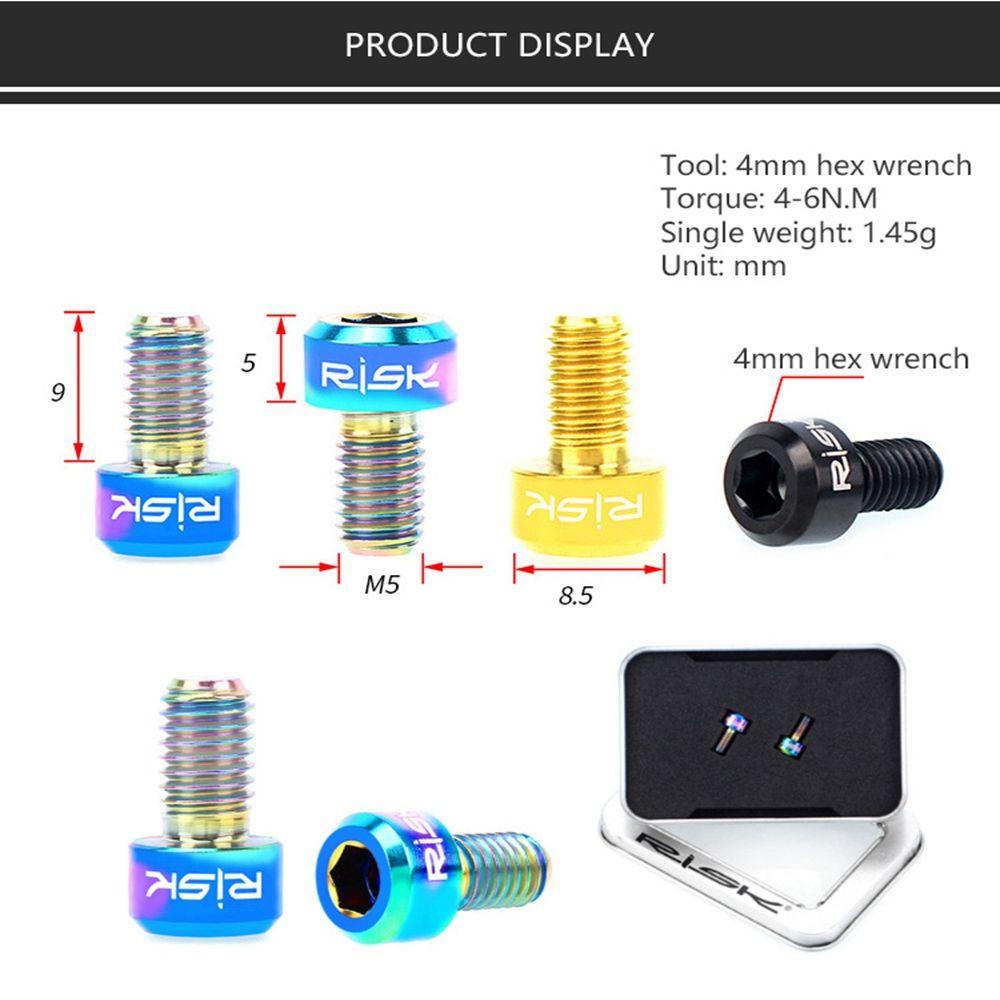 R-FLOWER 2 Pcs Derailleur Kawat Baut Outdoor Guide Roller Bolt MTB Sepeda Jalan Titanium Baut Belakang