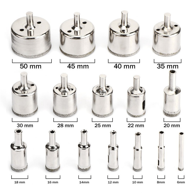 MPT Mata Bor Diamond Coated Hole Saw Drill Bit 6mm-50mm 16 PCS - DK650