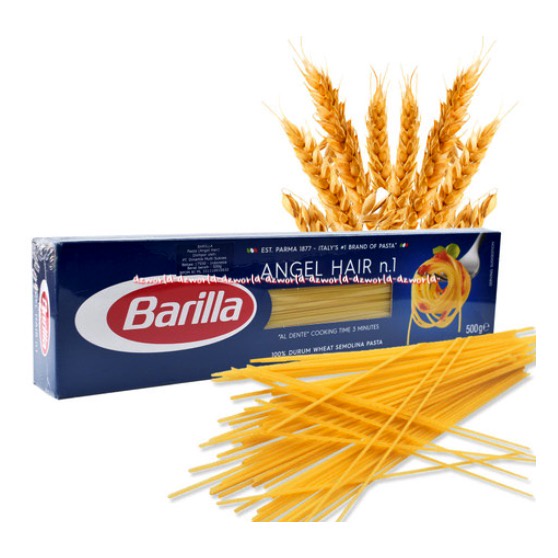 Barilla Angel Hair No.1Mie Spaghetti Makanan Instant 500gr Mi Barila Spageti Instan Spagheti Mie Lurus Angelhair spagety Mie Spaghety Spageti