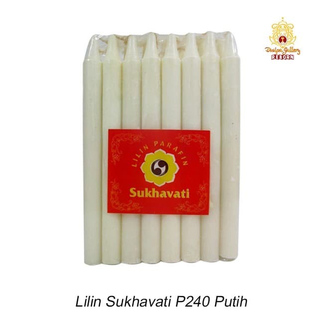 Lilin Batang Sembahyang Sukhavati P240 Putih