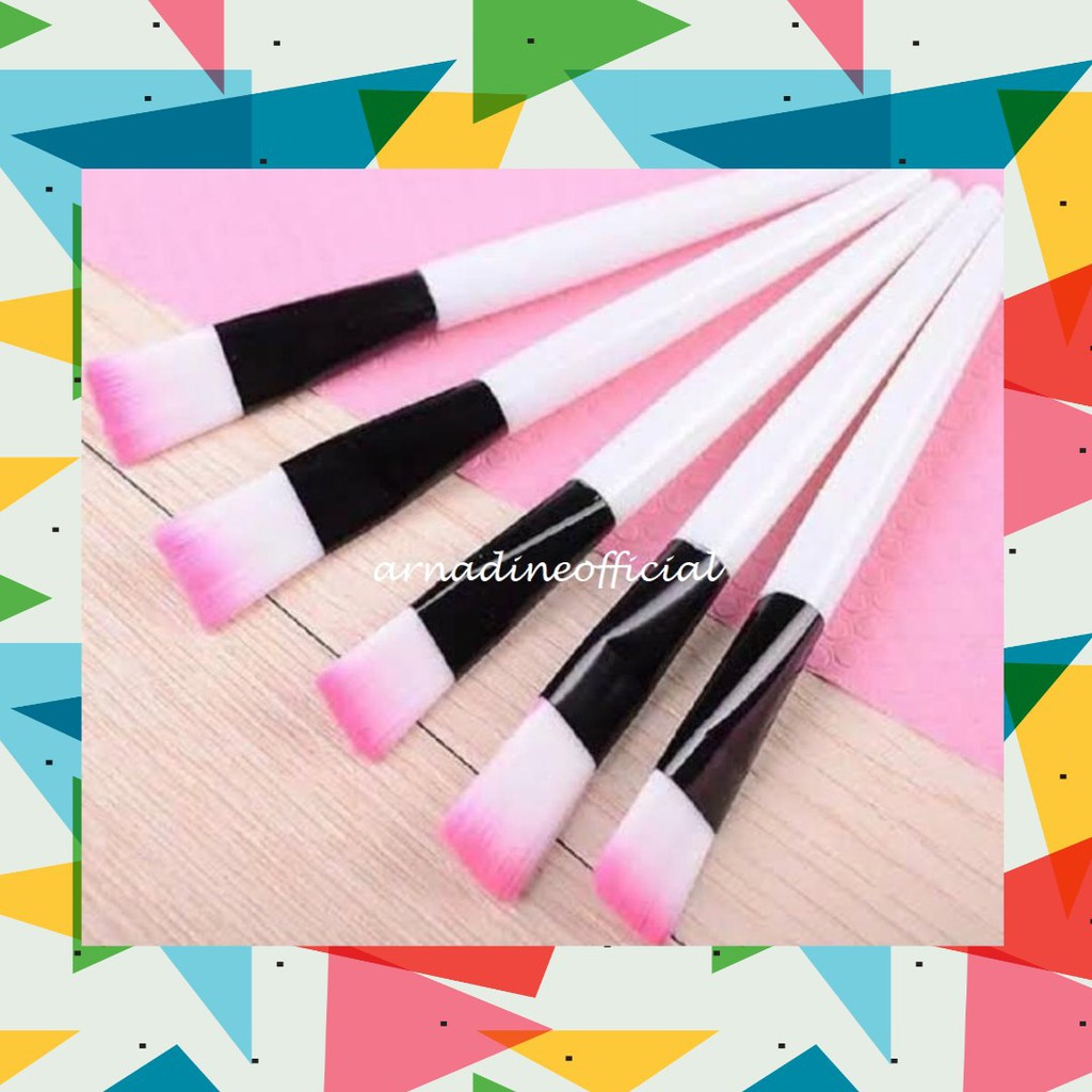 [ARNADINEOFFICIAL] Kuas Bulu Pink & TRANSPARANT Kuas Masker Kuas Makeup Kuas Plastik Wajah Import