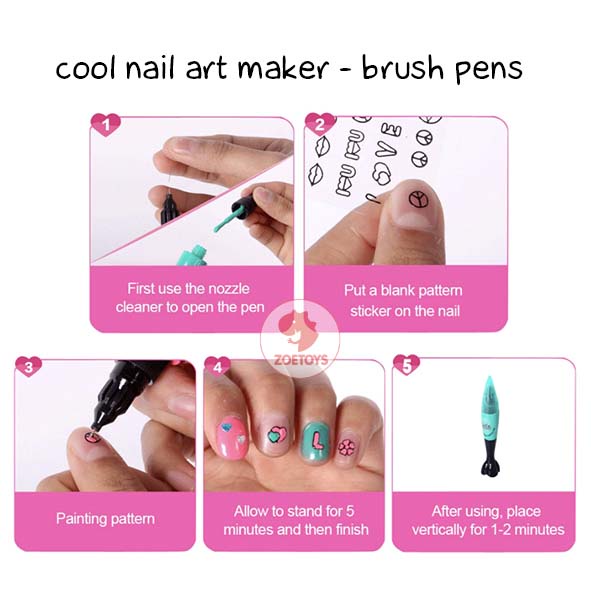 Zoetoys Cool Nail Art Maker | Kids Manicure Toy Fast Drying Beauty Salon | Mainan Set Pena Salon Kuku Anak | Cari Kado Edukasi Natal