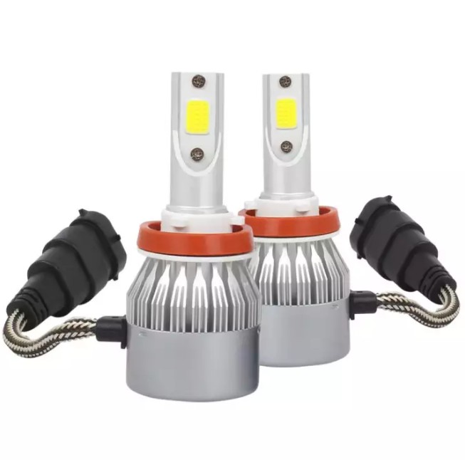 Lampu Led Utama Mobil Super Terang C6 H11 H8 H9 COB 2 Pcs