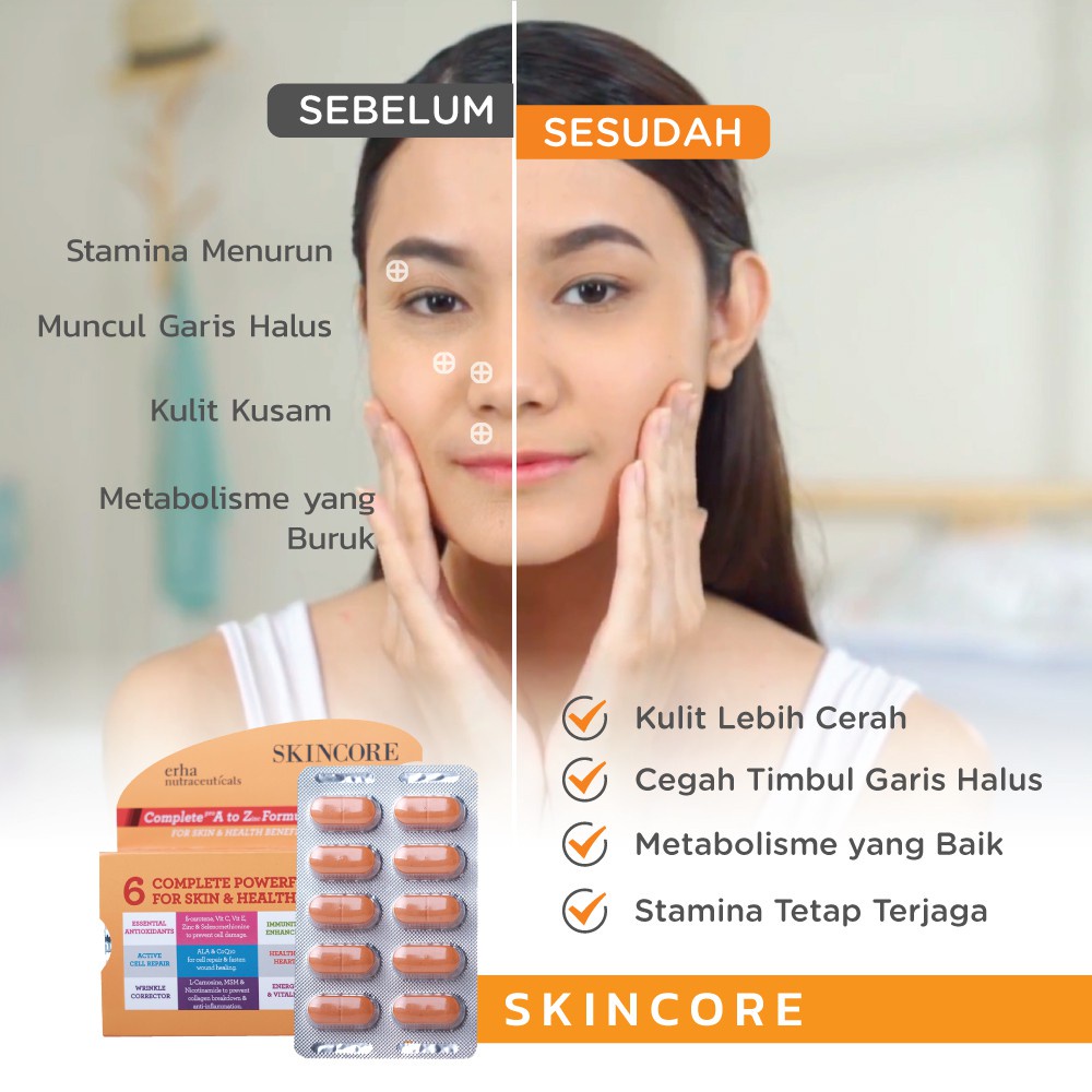 ⭐BAGUS⭐ ERHA SKINCORE | Follicore | Suplemen Tubuh &amp; Kulit / Anti Aging / Rambut