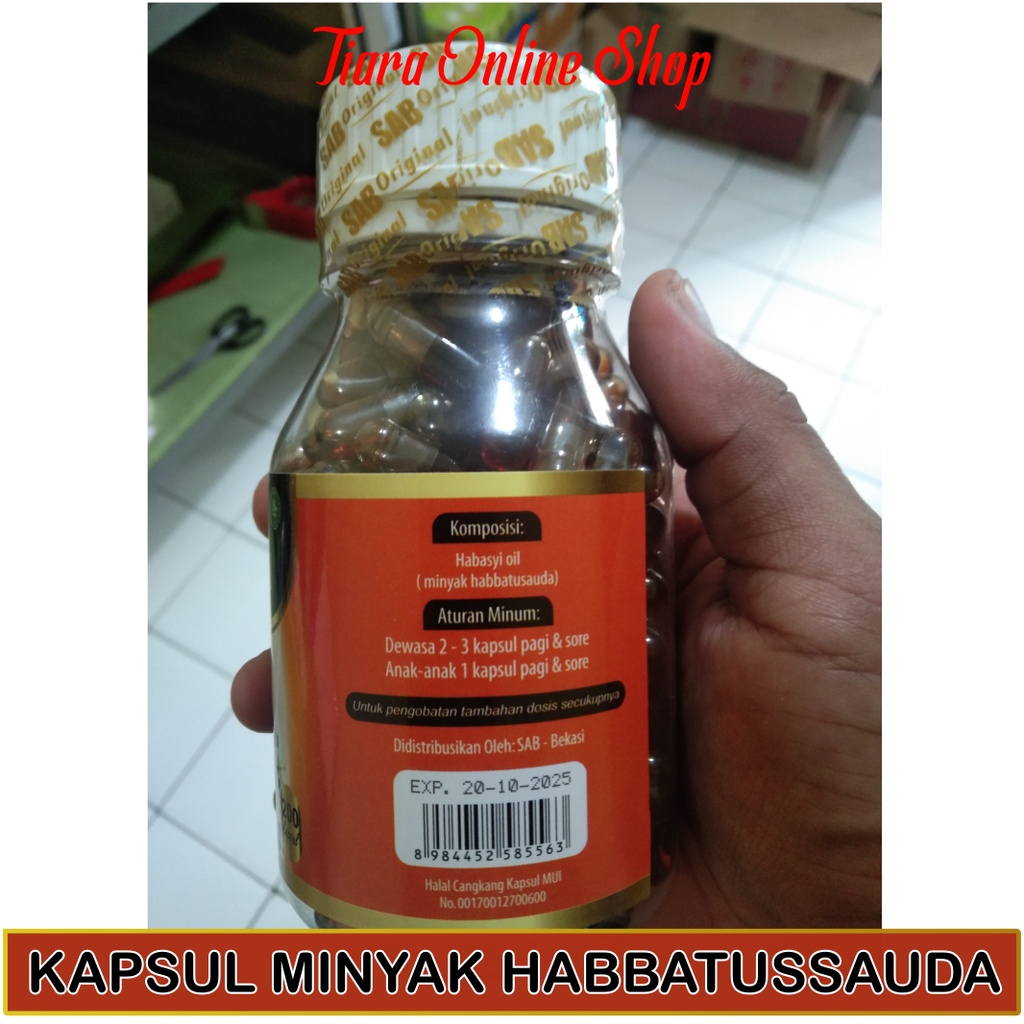 Kapsul Minyak Habatussauda isi 200 kapsul New bonus jahe 1sct