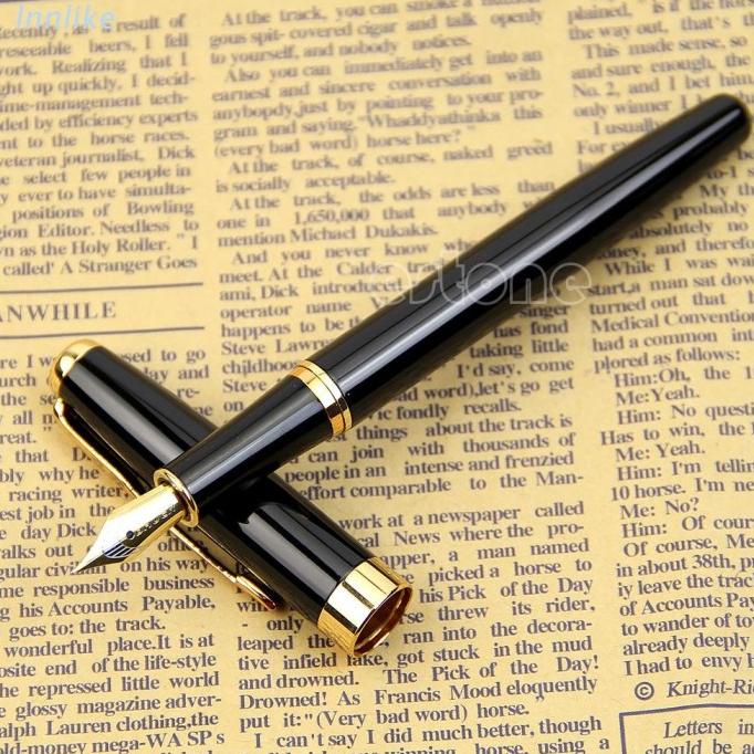 

(BISA COD) INN BAOER 388 Black Metal Fountain Pen Nib Medium PRODUK TERBATAS Kode 1299
