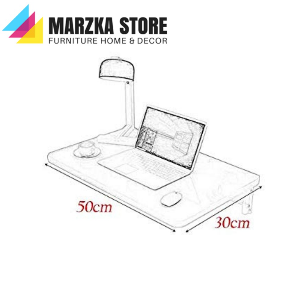 Promo Meja Lipat Dinding / Meja printer Uk Panjang 50 cm x Lebar/Kedalaman 30 cm HPL