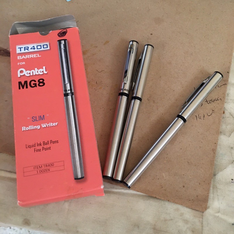 

bolpen pentel MG8 refil plus selongsong TR 400