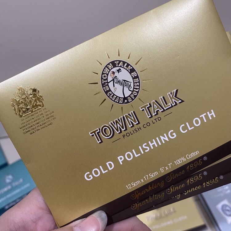 100% Garansi Original Towntalk Town Talk Polish Anti Tarnish Silver Gold Microfibre Polishing Cloth