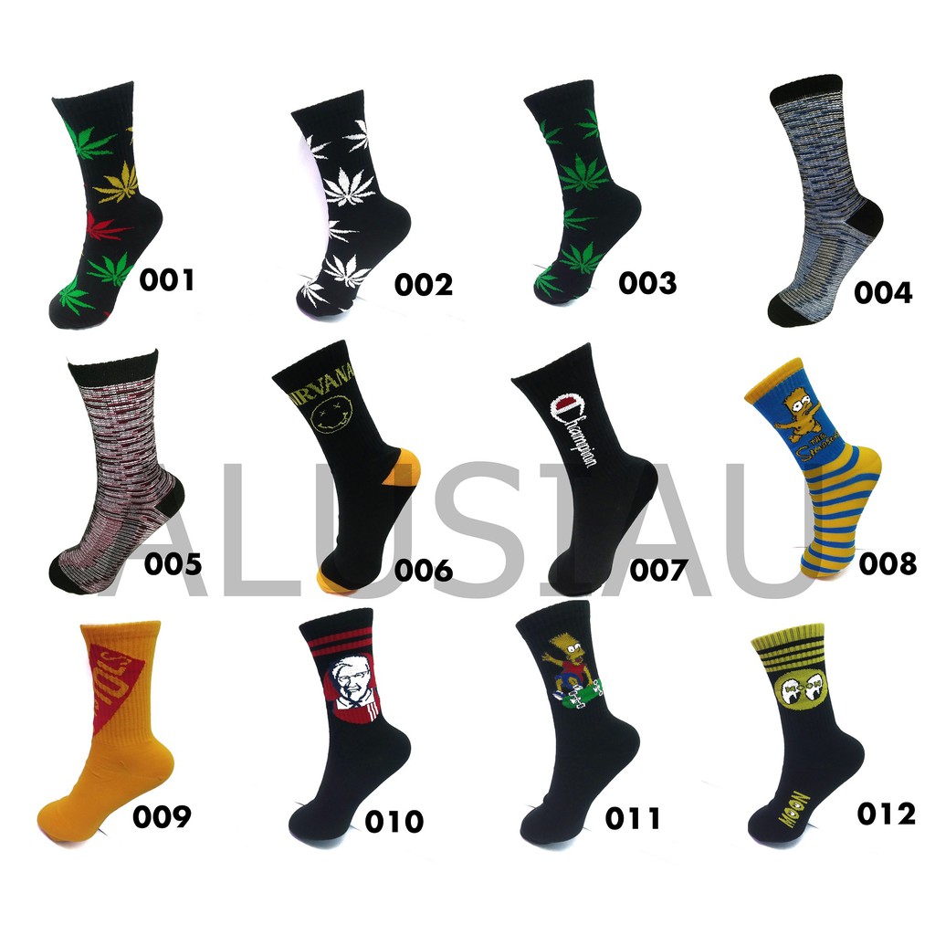 Kaos kaki oldschool motif - 1 lusin random