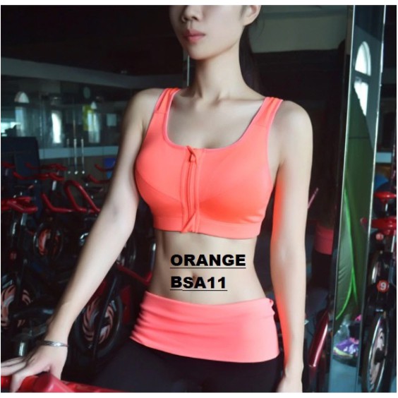 (TULIS SIZE DICATATAN ATAU CHAT) Sport Bra Resleting Zipper / Resleting depan BSA