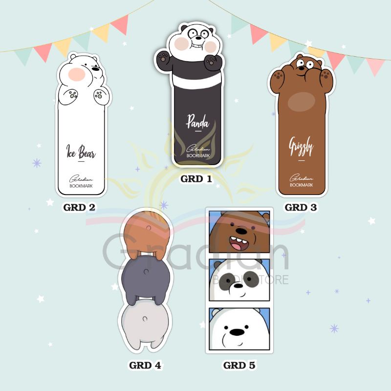 

Pembatas Buku // Penanda Buku // Bookmark Seri We Bare Bears