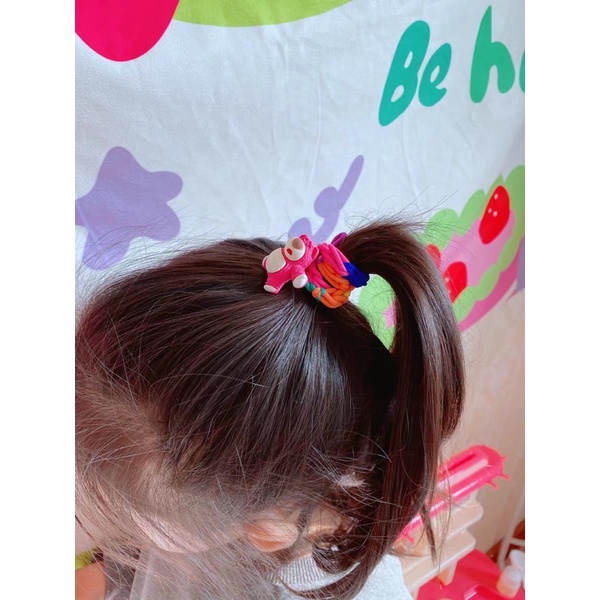 Ikat rambut korea Teddy rainbow Terbaru