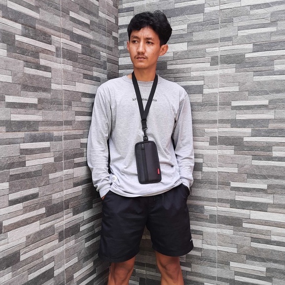 Tas Hp Selempang Mini Pria Mika Pvs Dompet Gantung Leher
