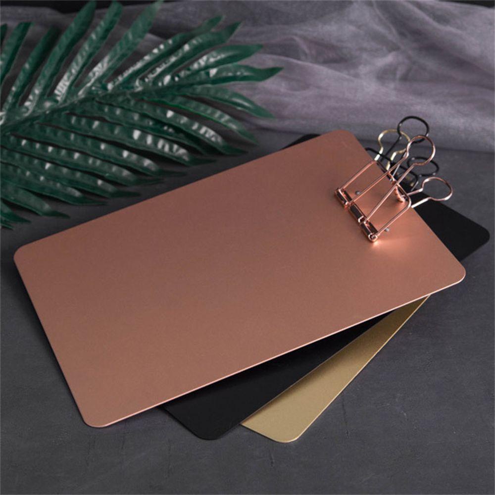 [Elegan] A5 Metal Clipboard Alat Tulis Supply Perlengkapan Sekolah File Organizer Alat Kantor Menu Tagihan Folder Dokumen Holder Tulisan Pad