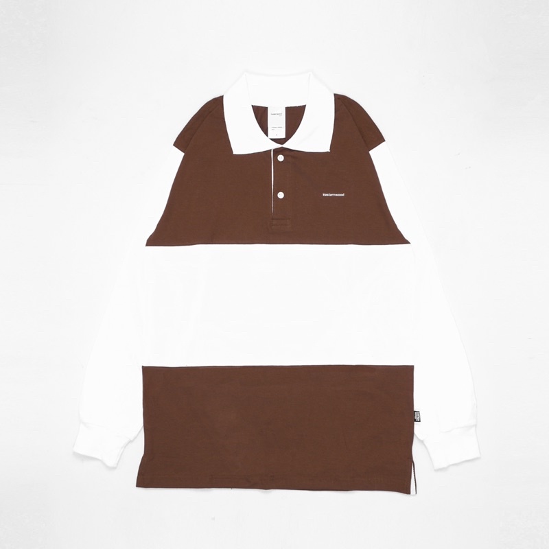 RUGBY SHIRT LONG SLEEVE POLO SHIRT POLO LENGAN PANJANG /  COKLAT /BROWN