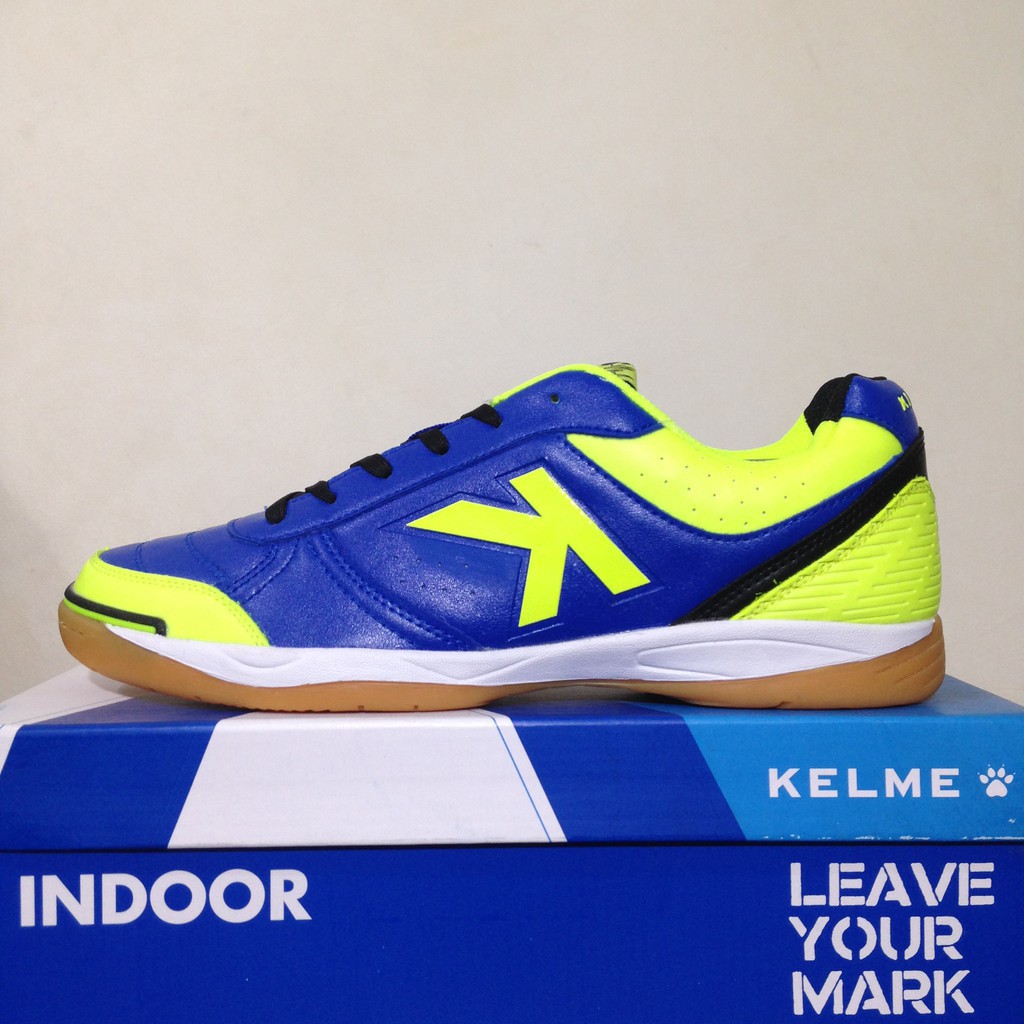 Promo Baru Sale Sepatu Futsal Kelme K-Strong Royal Blue Lime 55787 Original BNIB Terlaris
