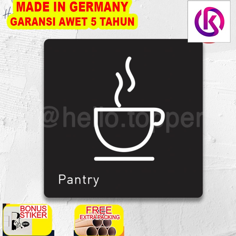 

Grosir Sign Akrilik Pantry Printed | Sign Board Akrilik | Sign UV Print - Hitam 10x10