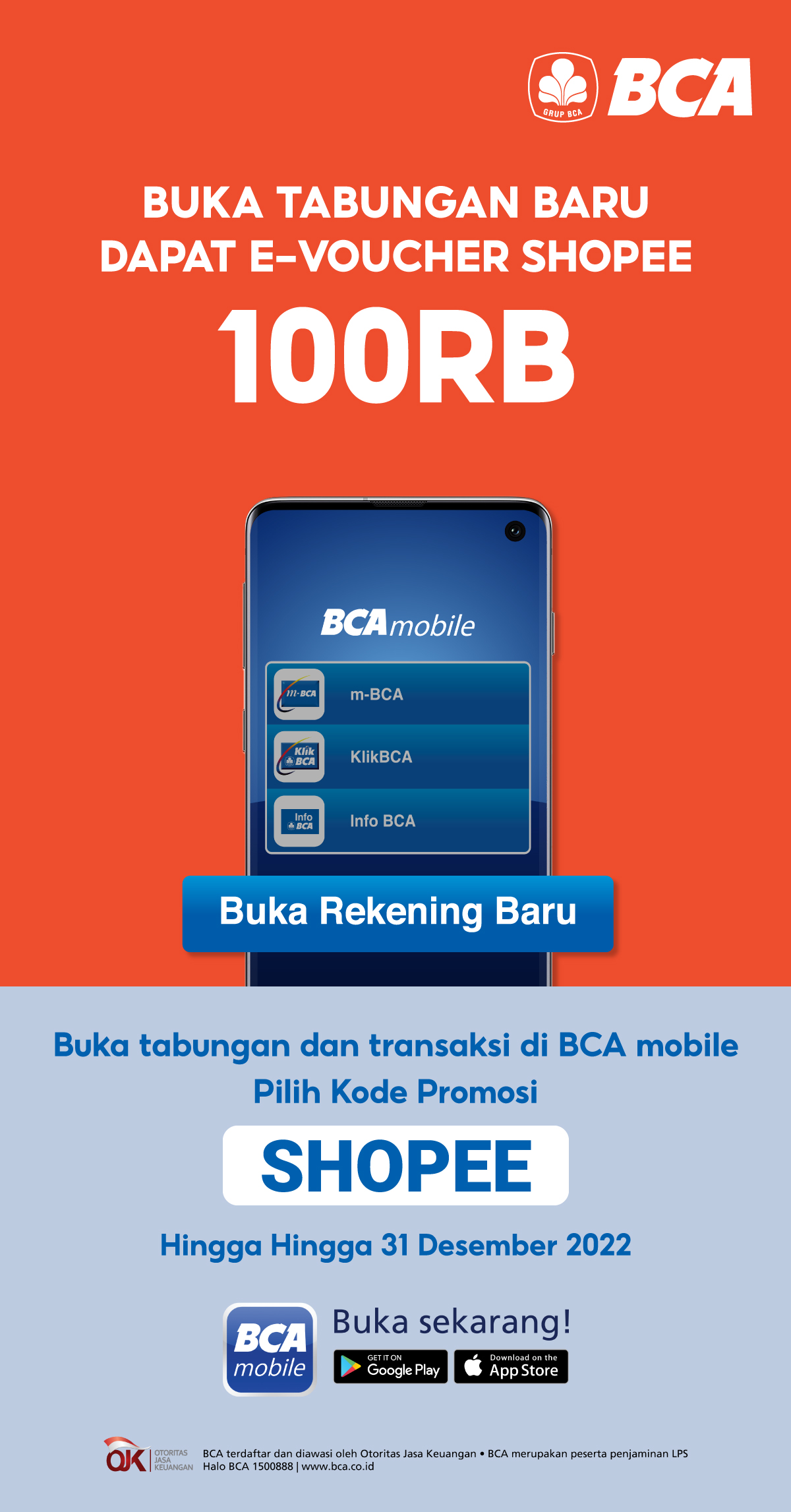 Promo Buka rekening BCA Lewat Shopee Dapat Voucher 100 RIBU BEGINI CARANYA