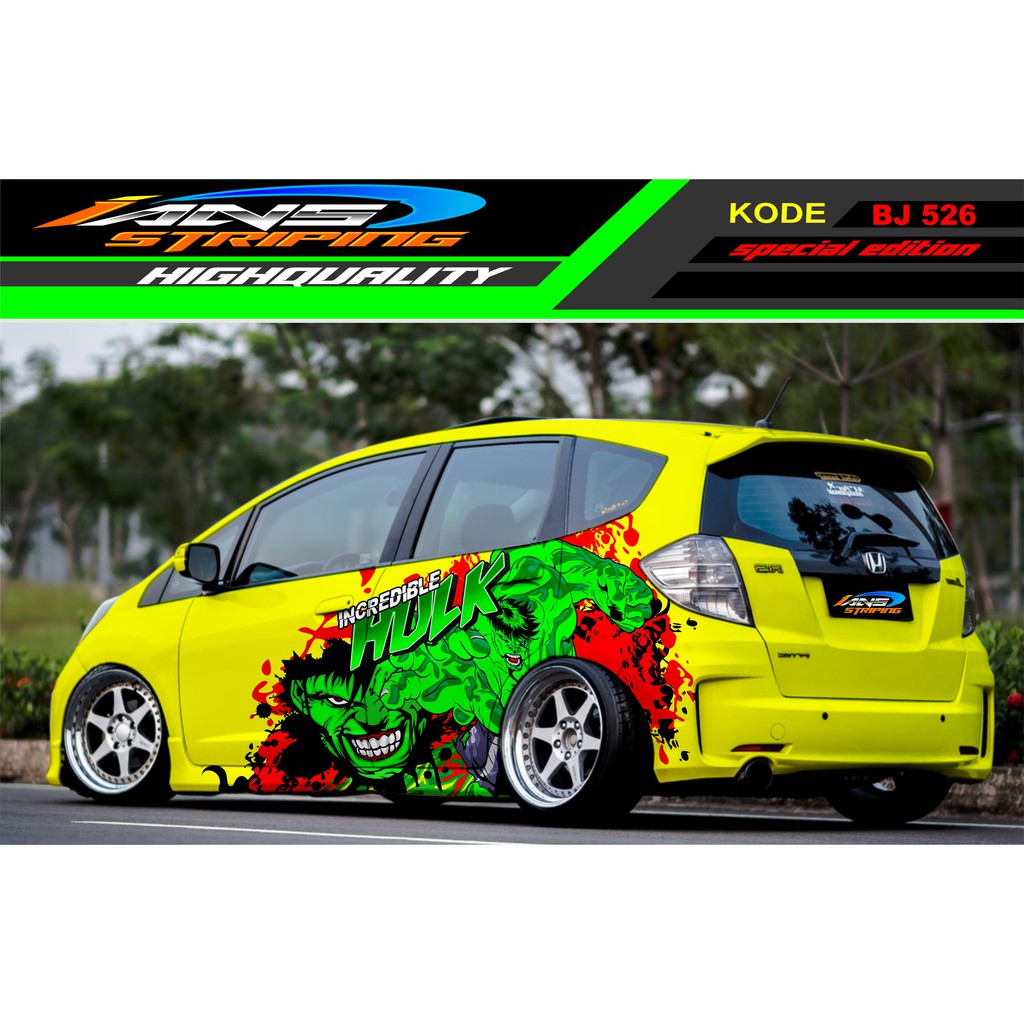 STICKER MOBIL JAZZ BRIO AVANZA AGYA YARIS / STICKER MOBIL HULK / STICKER VARIASI MOBIL HULK