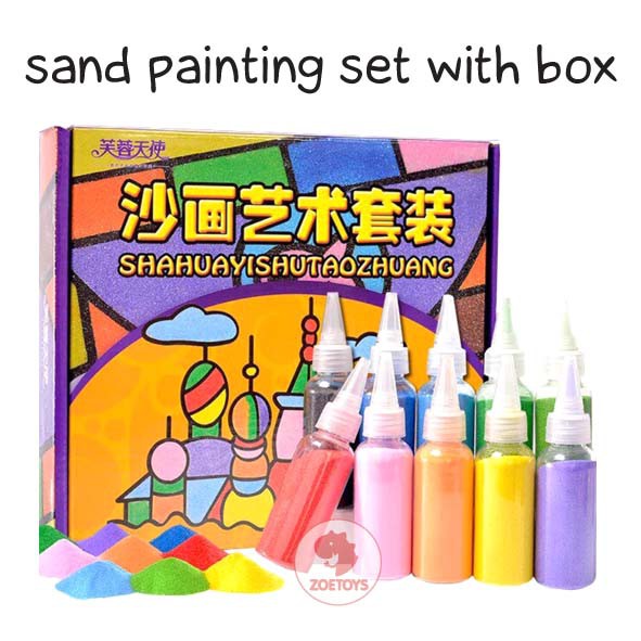 Zoetoys Sand Painting Set With Box | DIY Melukis Pasir  Menggambar Prakarya mewarnai | Mainan Edukasi Anak Cari kado Natal