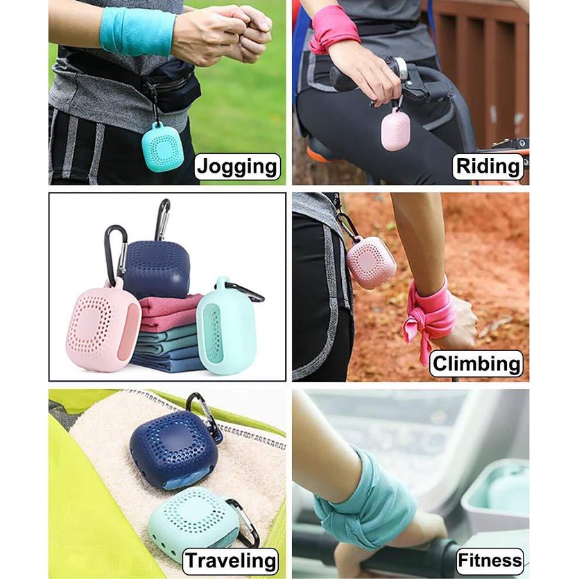 Quick dry Towel Handuk olahraga dingin Microfiber Magic Cool Towel + Carabiner and Portable Case