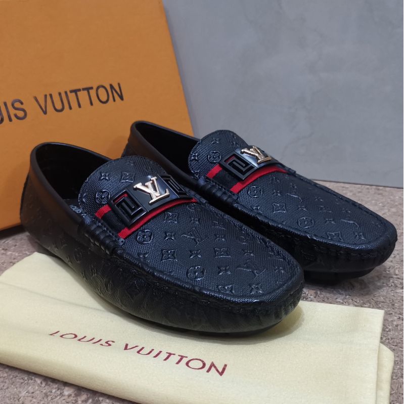 terima cod sepatu slip on lv mirror loafer shoes kasual