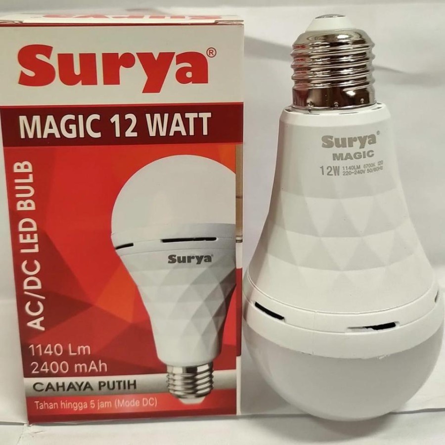 Lampu Emergency LED Surya Magic Genius Lampu Darurat Cas 12w AC - DC