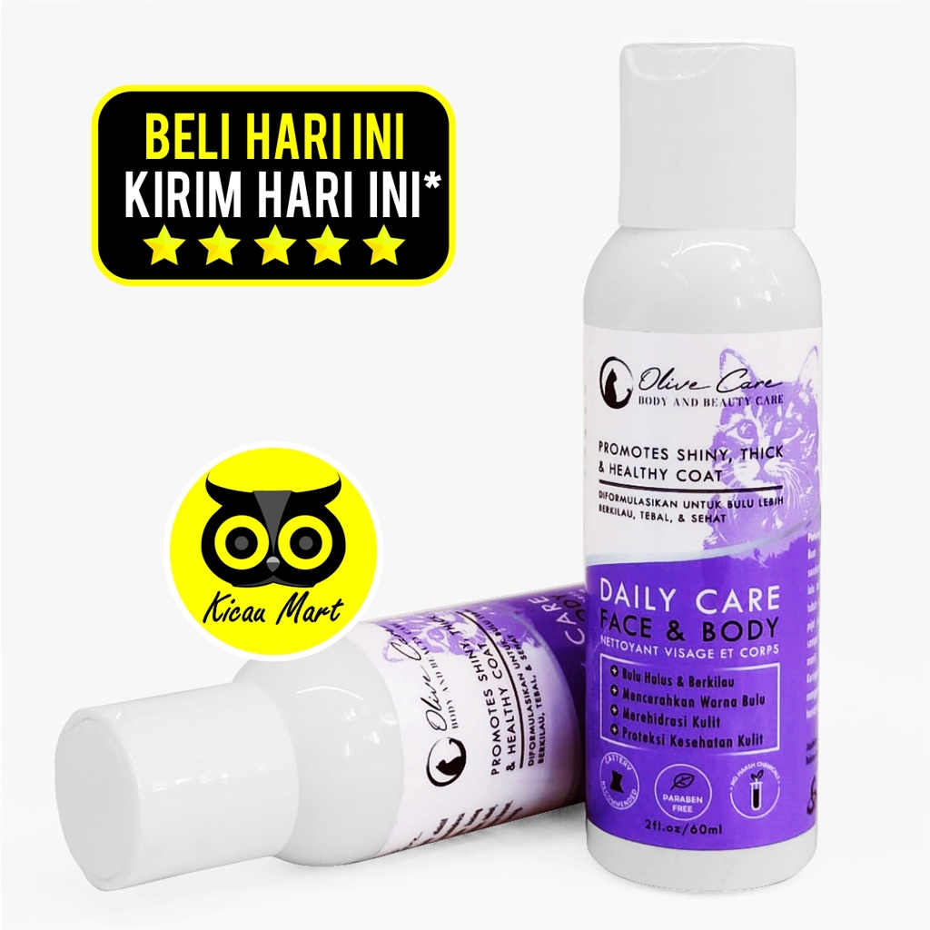 Shampo Sampo Kucing Olive Care Ungu Purple Daily Care Face And Body 60 Ml Pet Shampoo Grooming Kucing Kitten Anabul Anjing Sampo Anti Noda Pertumbuhan Bulu Cerah Halus Sehat