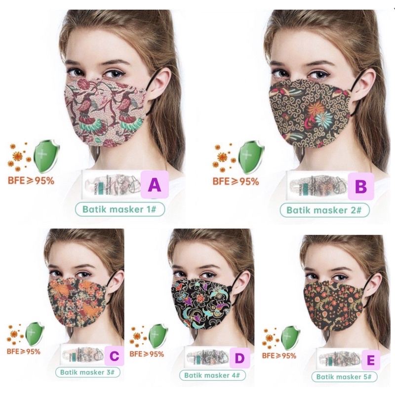 BIOAQUA MAKER EVO KN95 4 PLY MLTIF BATIK - SATUAN