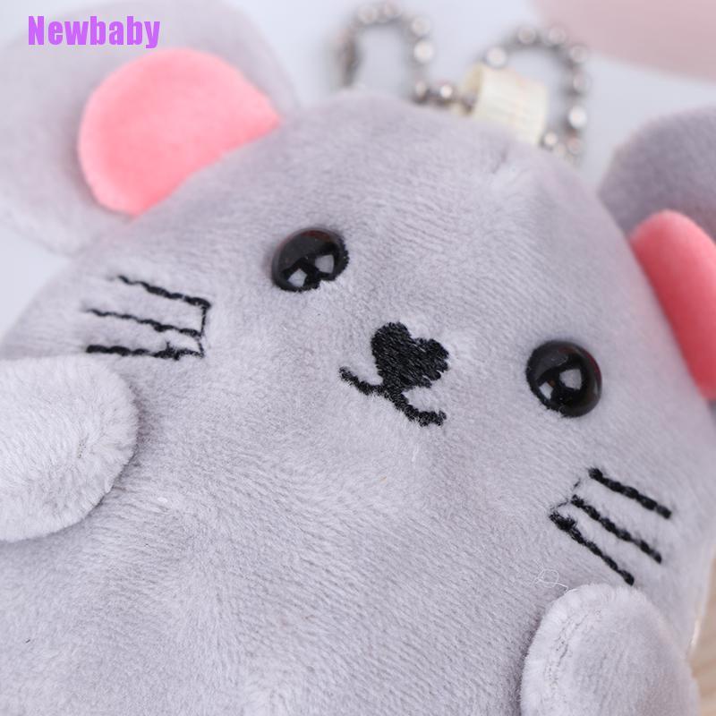 (Newbaby) Gantungan Kunci Boneka Tikus Bahan Plush Ukuran 8CM