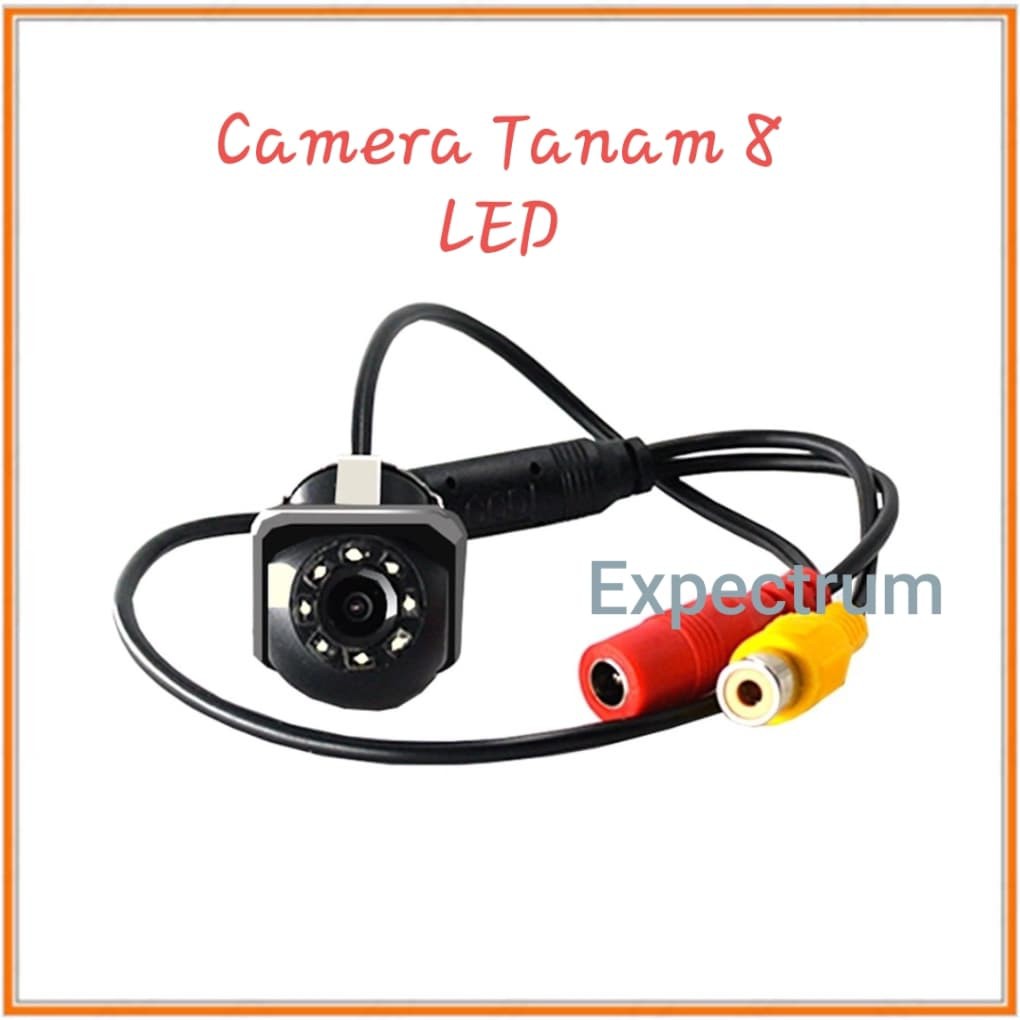 Kamera Mundur CCD Universal Tanam 8 LED. bisa utk Depan dan Belakang