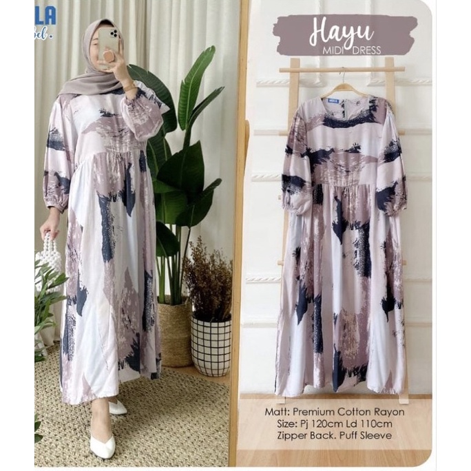 DRESS TUNIK LENGAN PANJANG BUSANA MUSLIM SYAHRINI KATUN ADEM