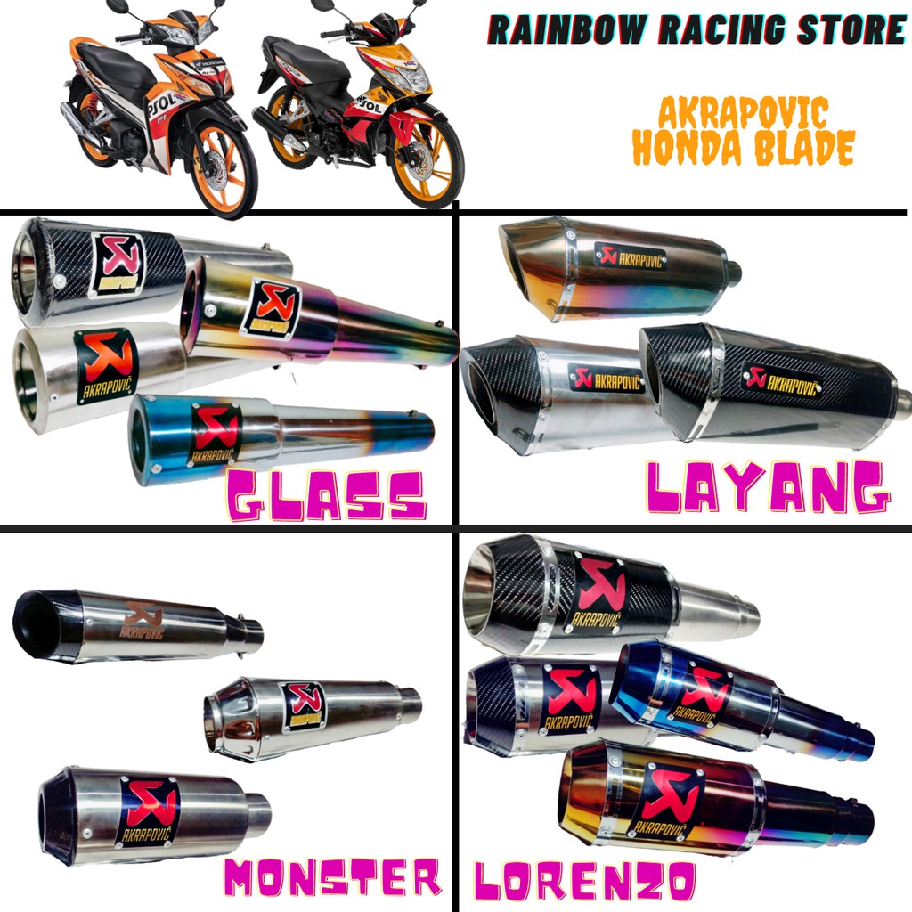 knalpot akrapovic honda blade new dan honda blade lama kenalpot racing