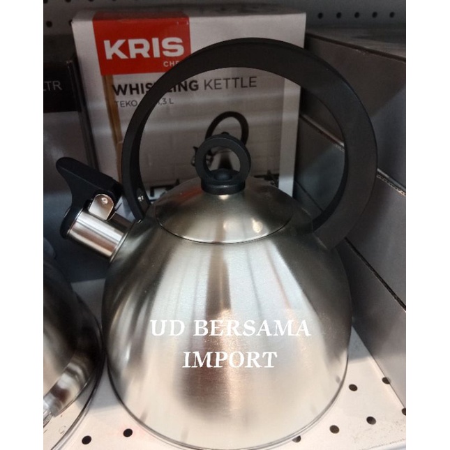 KRISCHEF Teko Air 1,3Ltr/Whistling Kettle Stainless Steel/Pemanas Air