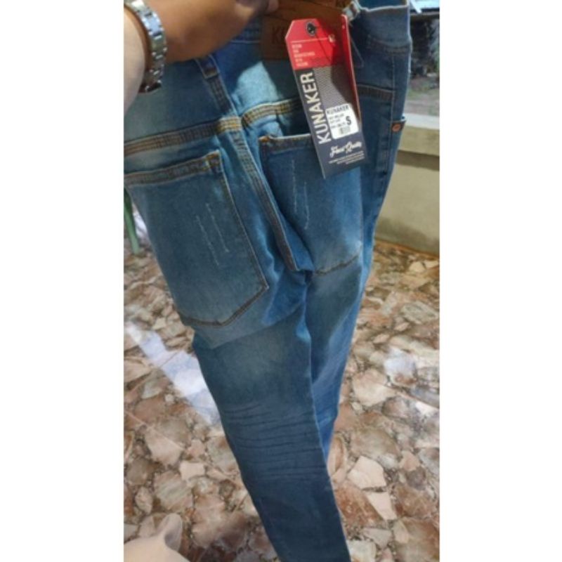 Celana Jeans pria Cakar Sobek lutut Ripped robek panjang distro bikers original ukuran 27 - 34 model ngaret pensil slimfit levis cowok skinny stretch denim import dewasa murah premium remaja terbaru hitam standart