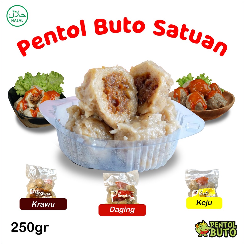 PENTOL BUTO FROZEN SATUAN// Pentol jumbo isian // pentol bakso// pentol besar// pentol mercon// pent