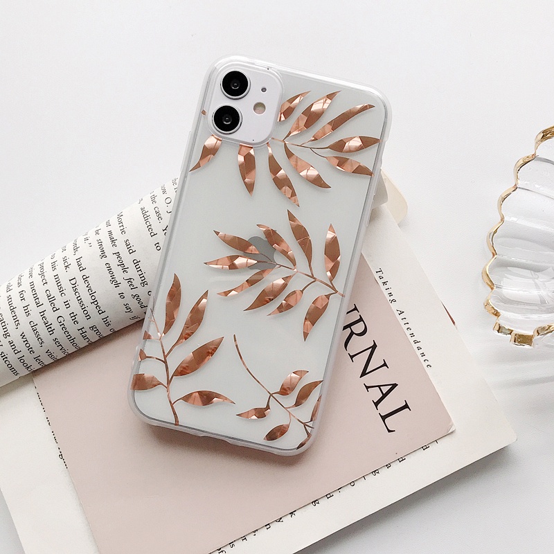 Casing Iphone X Xs Max Xr 7 8 Plus Se 2020 11 12 Pro Max Motif Daun Vintage